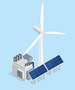 Green Hydrogen: Powering a Clean Energy Future in isometric graphic
